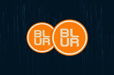 Dijital arkaplanda bulanık şifreli resimler. 3d illüstrasyon.