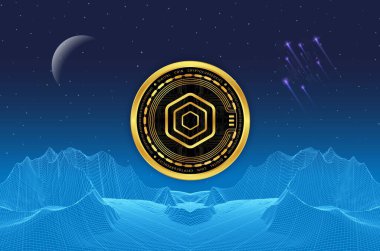 Akropolis-akro sanal para biriminin dijital arka plan görüntüsü. 3d illüstrasyon.