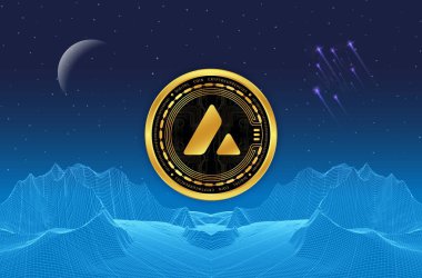 Dijital arkaplanda çığ-avax sanal para birimi görüntüsü. 3d illüstrasyon.