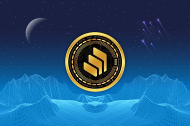 Dijital arkaplanda bileşik şifreli para birimi görüntüleri. 3d illüstrasyon.