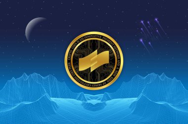 Sayısal arkaplanda coti sanal para birimi resmi. 3d illüstrasyon.