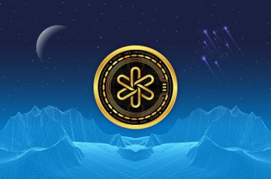 Sanal paralar ve logoları. Göçük sanal para birimi logosu. 3d illüstrasyon.