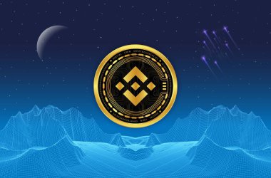 dijital arkaplanda binance-bnb sanal para birimi resmi. 3d illüstrasyon.