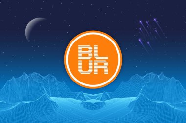 Dijital arkaplanda bulanık şifreli resimler. 3d illüstrasyon.