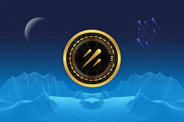 Galxe-gal sanal para birimi görüntüsü. 3d illüstrasyon.