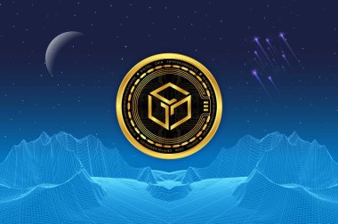 Dijital arkaplanda gala sanal para birimi resmi. 3d illüstrasyon.