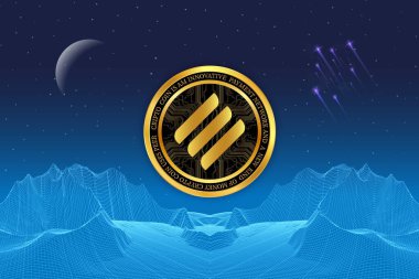 Dijital arkaplanda doğrusal finans-lina şifreli para birimi logoları resimleri. 3d illüstrasyon.