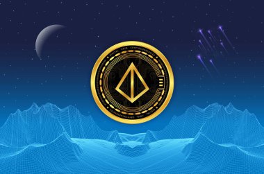  Loopring-lrc sanal para birimi resimleri. 3d illüstrasyon.