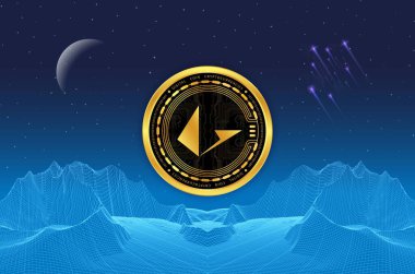  Loopring-lrc sanal para birimi resimleri. 3d illüstrasyon.