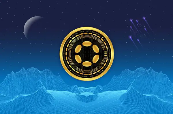 Dijital arkaplanda polkadot-nokta şifreleme resimleri. 3d illüstrasyon.