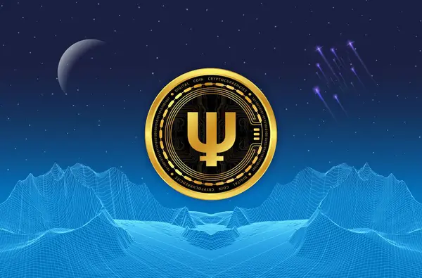 Primecoin-xpm dijital arkaplanda şifreli para birimi resimleri. 3d illüstrasyon.