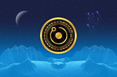 Rendertoken-rndr sanal para biriminin görüntüleri. 3d illüstrasyon