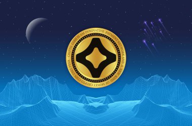 Dijital arkaplanda yıldız geçidi finans-stg sanal para birimi görüntüleri. 3d illüstrasyon.