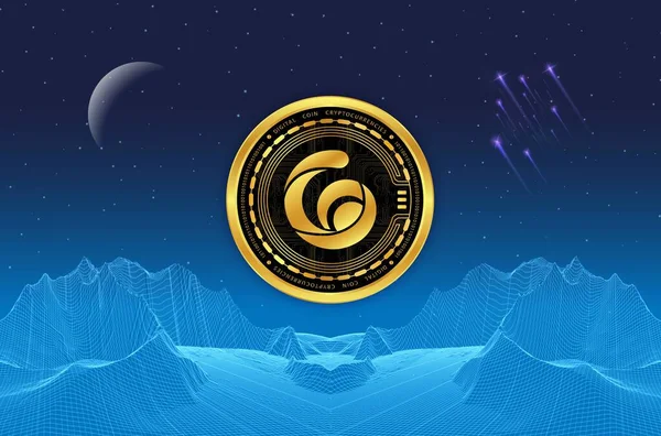 Radyo Kaka-Raca şifreleme para birimi görüntüleri. 3 boyutlu illüstrasyon. dijital paralar.