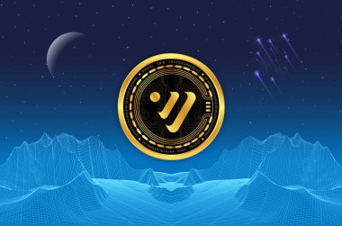 Venüs-xvs dijital arkaplanda bozuk para logosu görüntüsü. 3d illüstrasyon.