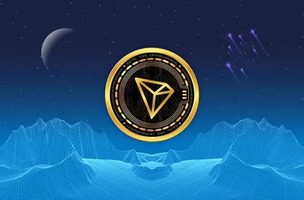  Tron-trx sanal para birimi. 3d illüstrasyon.