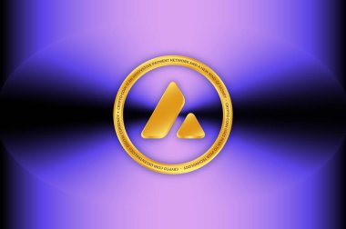 Dijital arkaplanda çığ-avax sanal para birimi görüntüsü. 3d illüstrasyon.