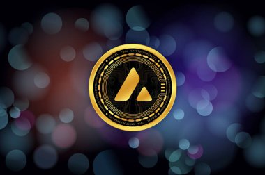 Dijital arkaplanda çığ-avax sanal para birimi görüntüsü. 3d illüstrasyon.