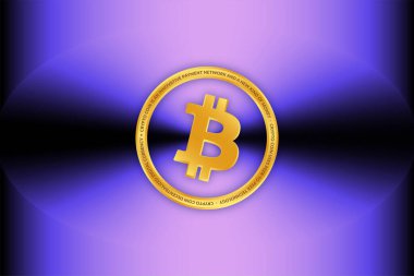Dijital arkaplandaki bitcoin-btc logosunun görüntüleri. 3d illüstrasyon.
