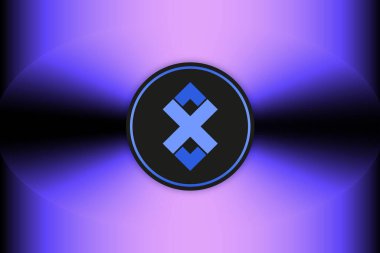 Dijital arkaplanda kripto para birimi logoları var. adex-adx madeni para. 3d illüstrasyon.