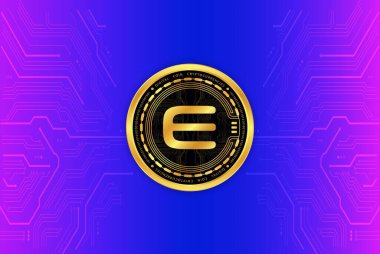 enjin-enj sanal para biriminin dijital arkaplan resmi. 3d illüstrasyon.