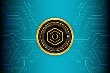 Akropolis-akro sanal para biriminin dijital arka plan görüntüsü. 3d illüstrasyon.