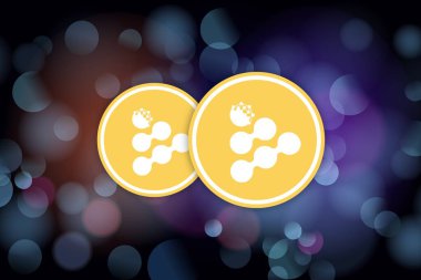 Dijital arkaplanda iexec-rlc şifreli para birimi resimleri. 3d illüstrasyon.