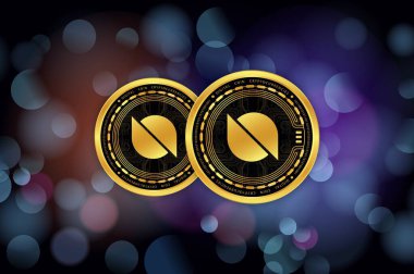 Dijital arkaplanda ontoloji-ont sanal para birimi görüntüleri. 3d illüstrasyon.