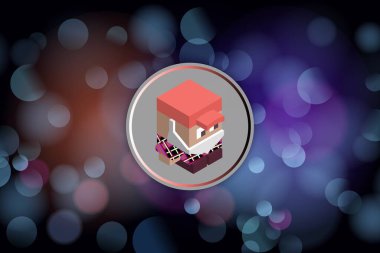 Ticaretçi Joe-Joe dijital arkaplanda sanal para birimi görüntüleri. 3d illüstrasyon.