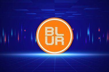 Dijital arkaplanda bulanık şifreli resimler. 3d illüstrasyon.