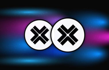 Dijital arkaplanda Axelar-axl sanal para birimi resimleri. 3d illüstrasyon.