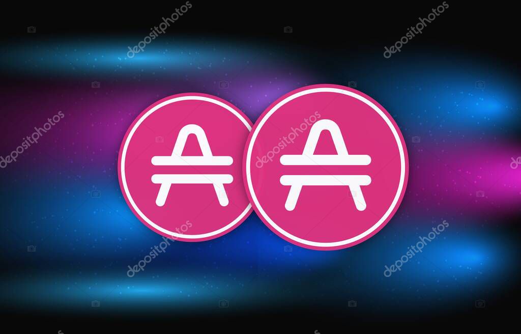 Amp virtual currency image. 3d illustrations.
