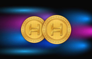 Hedera hashgraph-hbar sanal para birimi resimleri. 3d illüstrasyon.