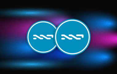 digital background image of nxt virtual currency. 3d illustration.