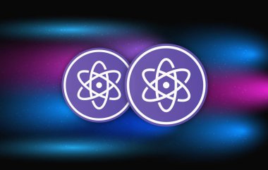 Dijital arkaplanda proton-xpr kripto para birimi resimleri. 3d illüstrasyon.