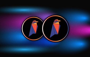 Ravencoin-Rvn dijital arkaplanda şifreli para birimi görüntüleri. 3d illüstrasyon.