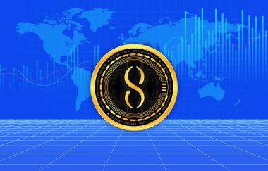 Tekillik-Agix sanal para biriminin görüntüleri. 3d illüstrasyon