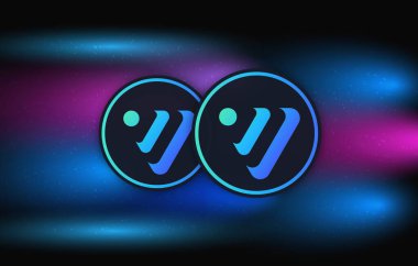 Venüs-xvs dijital arkaplanda bozuk para logosu görüntüsü. 3d illüstrasyon.
