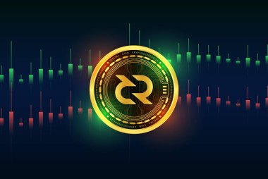 Decred-dcr coin virtual currency images. 3d illustration.