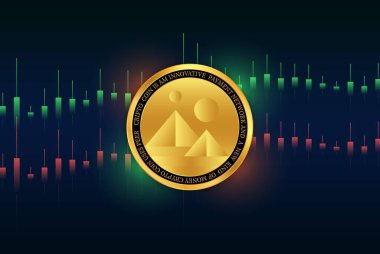 decntraland-mana cryptocurrency image. 3D illustration. clipart