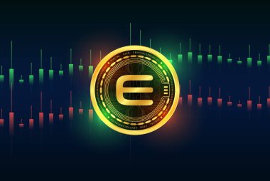 enjin-enj sanal para biriminin dijital arkaplan resmi. 3d illüstrasyon.