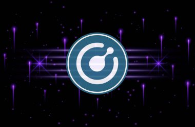 Komodo-kmd sanal para birimi logo resimleri. 3d illüstrasyon.