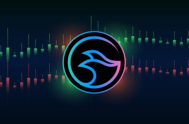 Manta network-manta para şifreli para birimi resmi dijital arkaplanda. 3d illüstrasyon.