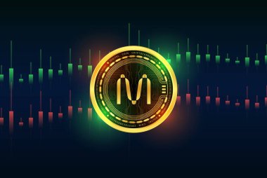 Dijital bir arka planda mina coin sanal para birimi görüntüsü. 3d illüstrasyon.