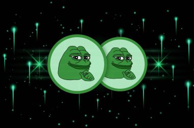 Dijital arkaplandaki pepe logosunun görüntüleri. 3d illüstrasyon.