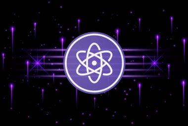 Dijital arkaplanda proton-xpr kripto para birimi resimleri. 3d illüstrasyon.