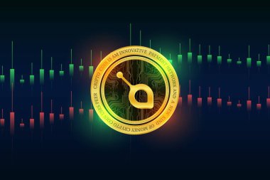 Dijital arkaplanda siacoin-sc şifreli para birimi resmi. 3d illüstrasyon.