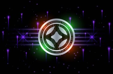 Dijital arkaplanda yıldız geçidi finans-stg sanal para birimi görüntüleri. 3d illüstrasyon.