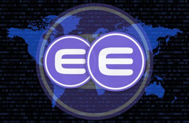 enjin-enj sanal para biriminin dijital arkaplan resmi. 3d illüstrasyon.