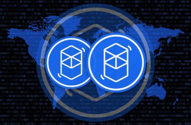 dijital arkaplanda fantom-ftm sanal para birimi resmi. 3d illüstrasyon.